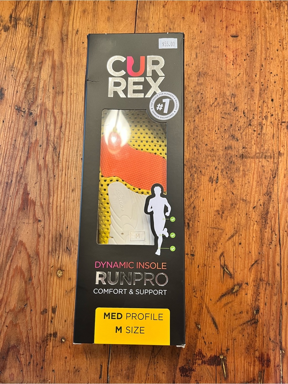 Currex RunPro Dynamic Insoles - Orange/Yellow/White - Unisex Size M - NEW!
